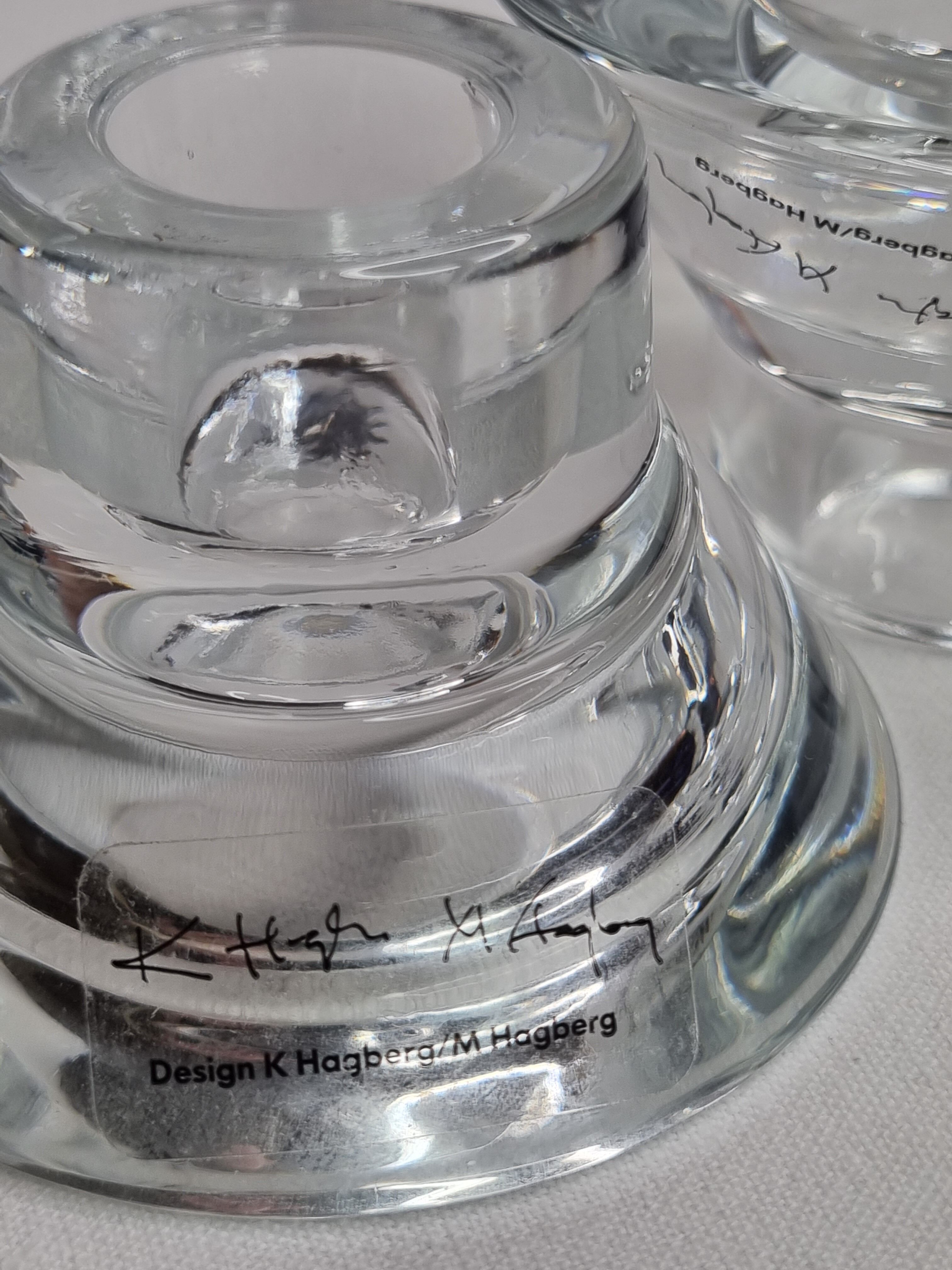 Pair of candle holders, vintage photophores, Knut and Marianne Hagberg design