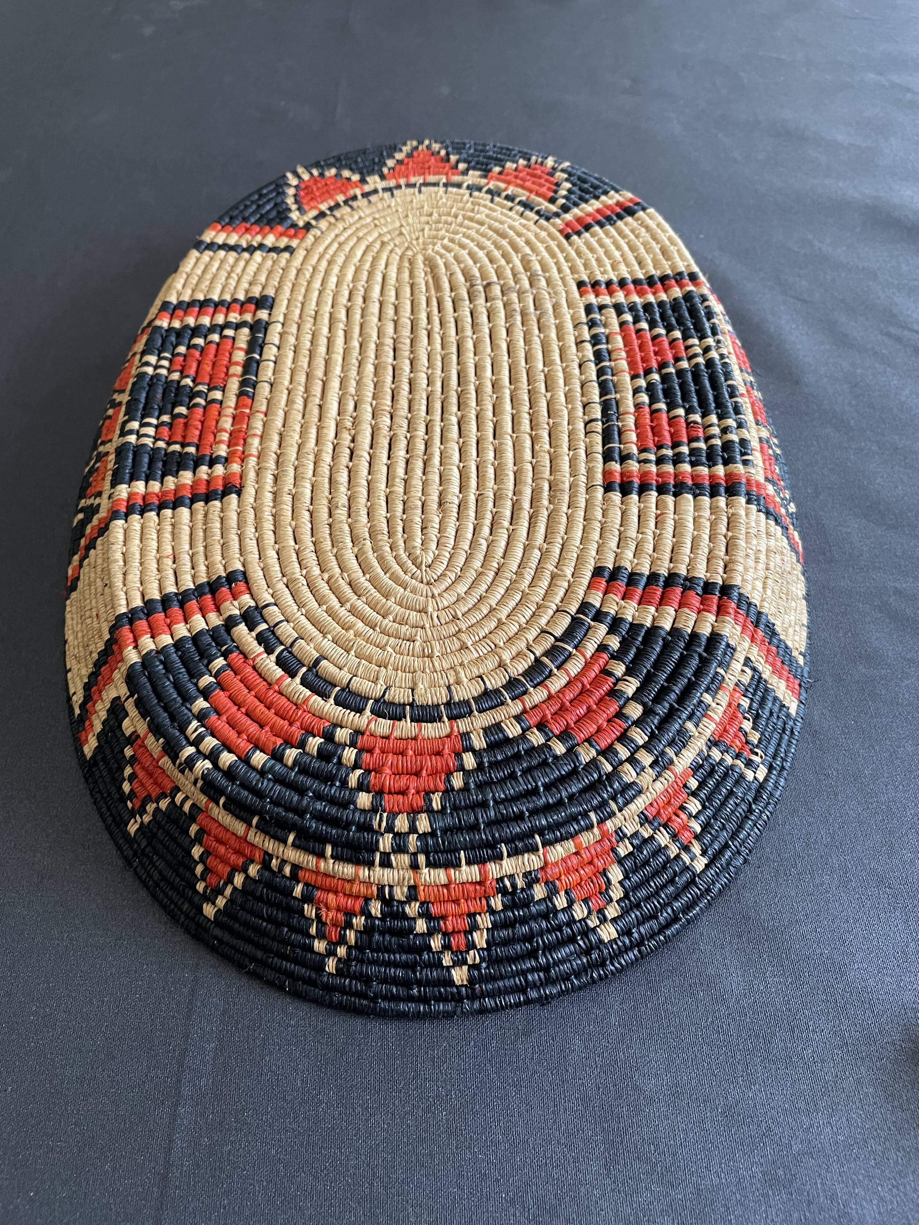 Woven ethnic basket, 60s