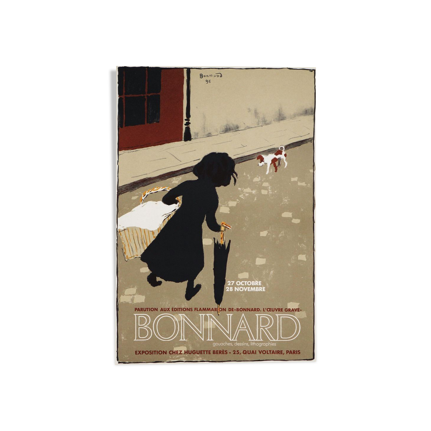 Pierre bonnard, "gouaches, dessins, lithographies", 1981. affiche d'exposition