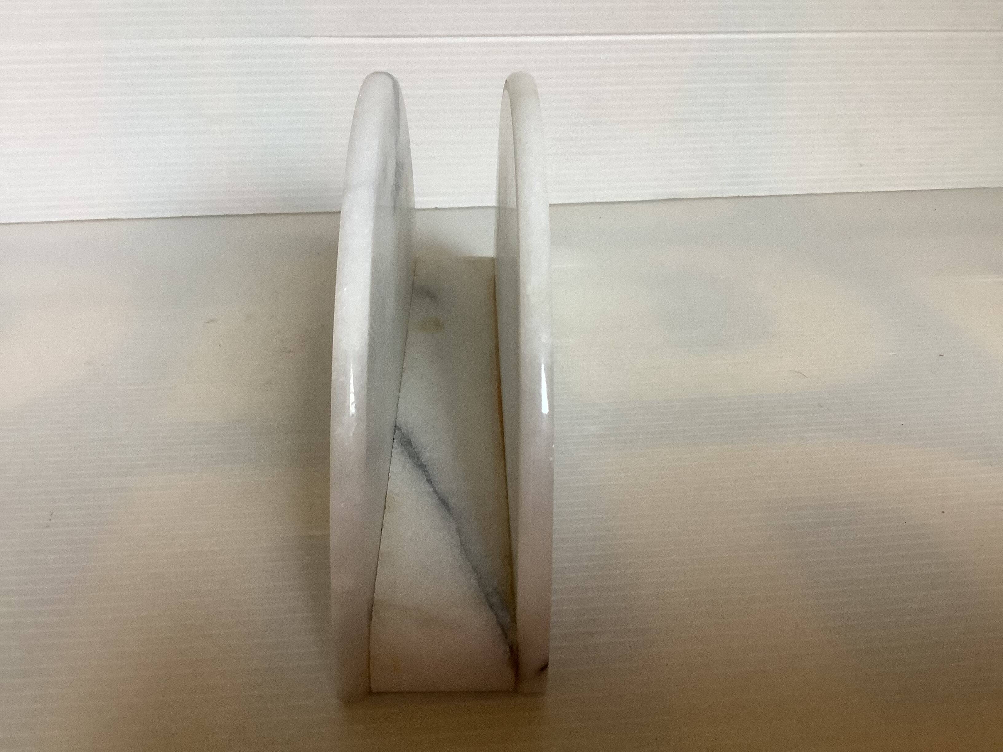 White gray marble mail holder