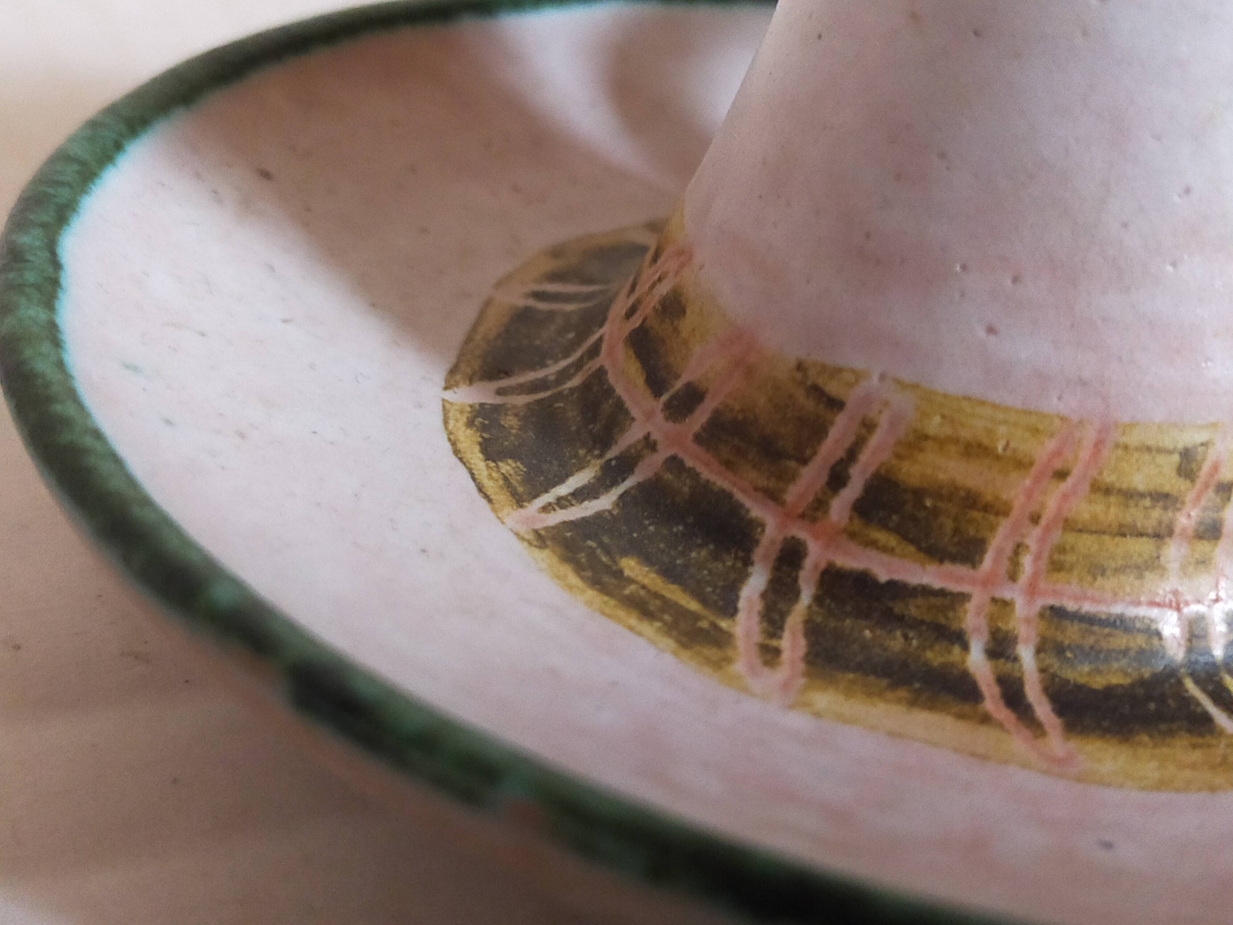 Duo of 50s ceramic hand candle holders