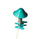 Small blue-green metal mushroom clip lamp vintage night light