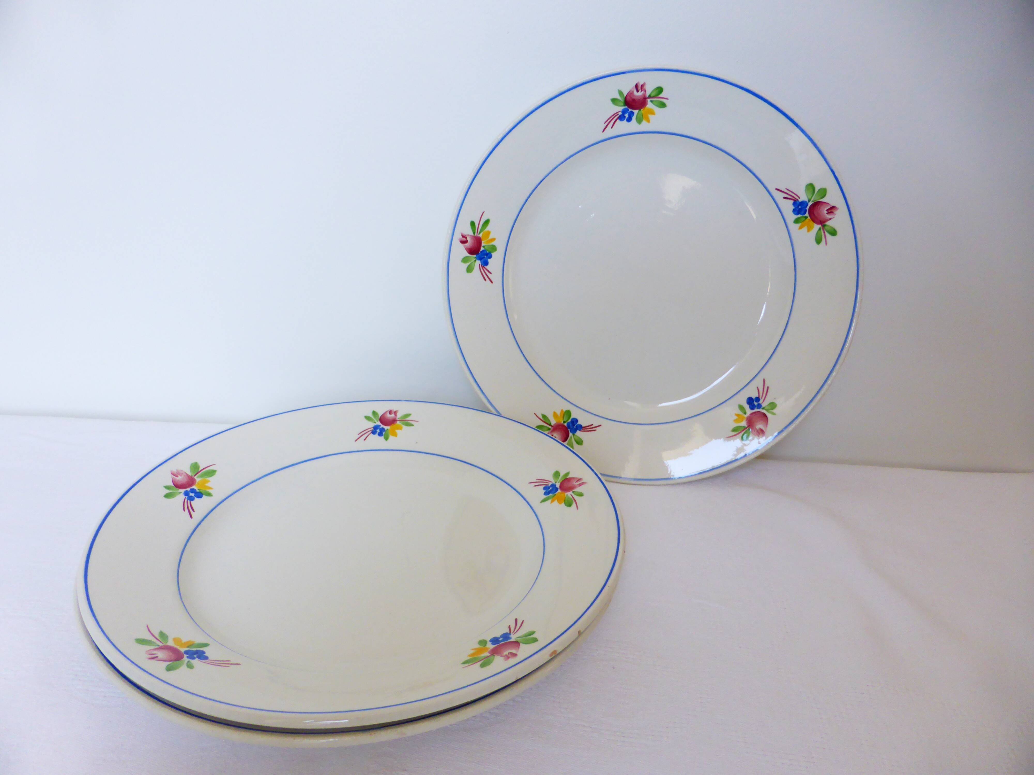 3 flat plates of Gien model Nice