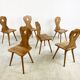 Vintage oak brutalist chairs, 1960s