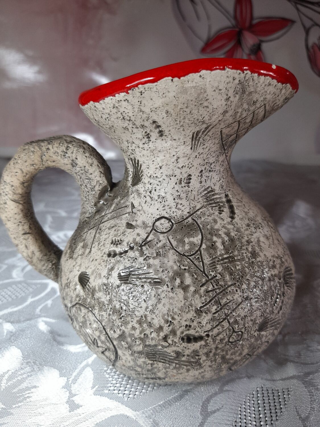 Ceramic pitcher signed Francis Triay
