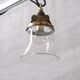 Pair of french glass and brass pendants mid century