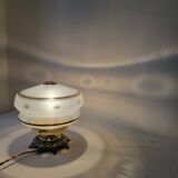Brass and frosted glass lamp