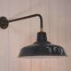 Antique cast iron wall bracket and enamelled globe, 1950s
