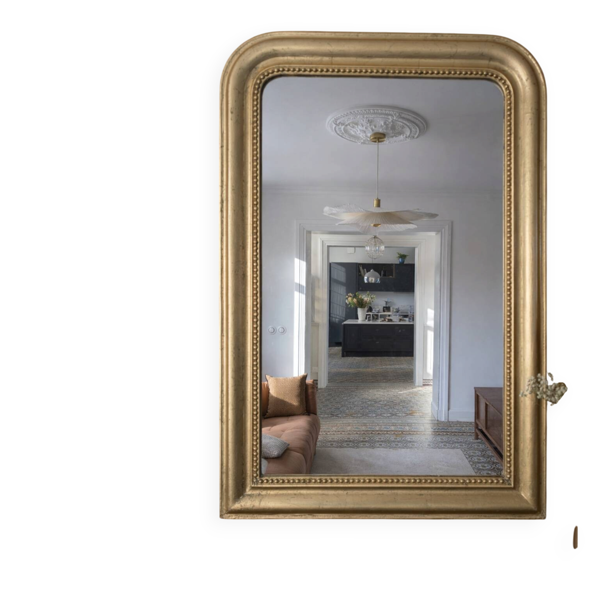 Large antique gilded mirror.