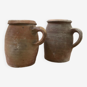 Series of 2 stoneware pots