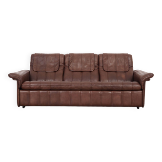 Brown leather sofa, Swiss design, 1970s, manufacture: De Sede