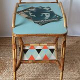 Vintage bamboo rattan serving trolley
