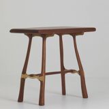 Contemporary handcrafted stool / end table in solid oak and ash wood