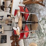 Series of 4 chrome chairs 70s
