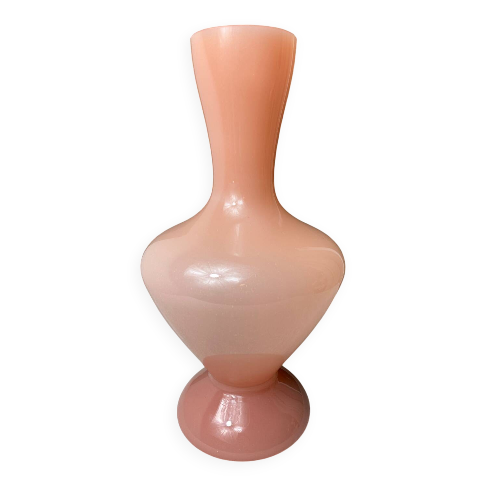 Large pink opaline vase