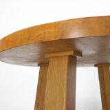 Brutalist eettafel massief eiken rond model