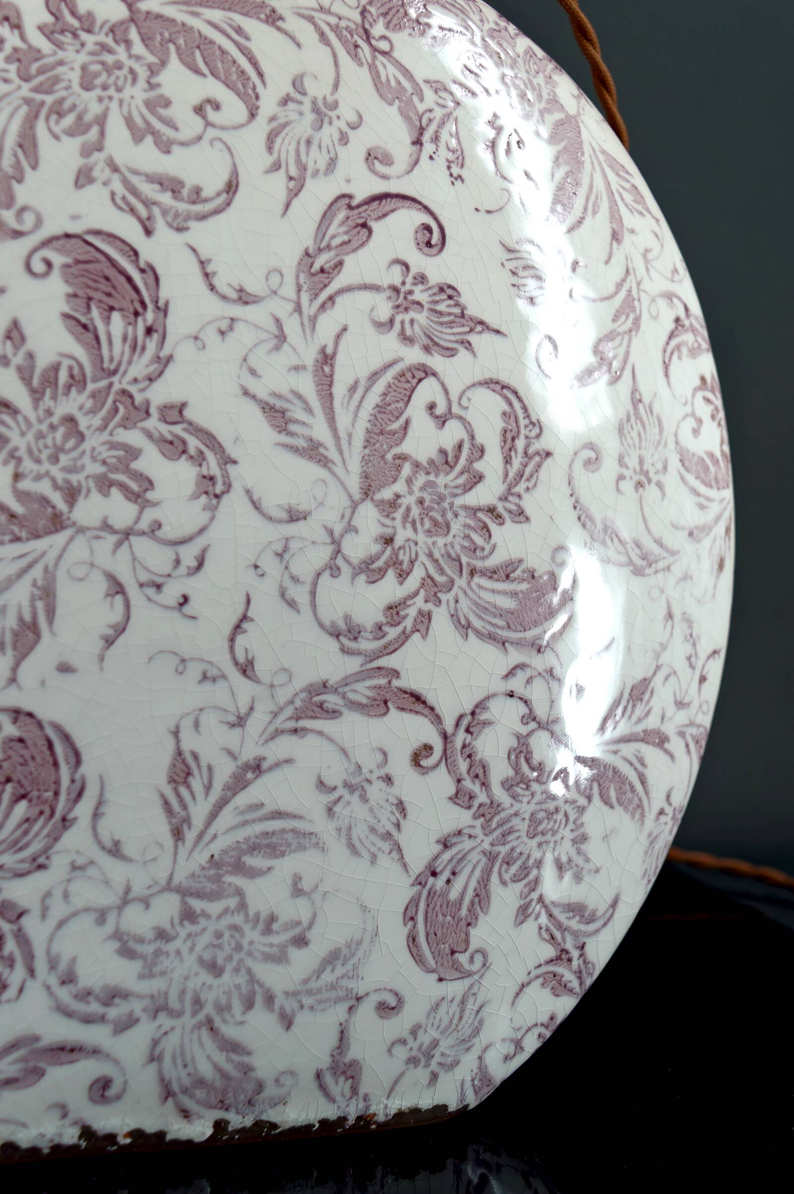 Ceramic lamp, crackled enamel, Shabby Chic, 20th century