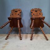 Pair of escabelle chair