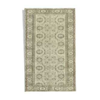 Hand-knotted rustic turkish beige carpet 169 cm x 276 cm