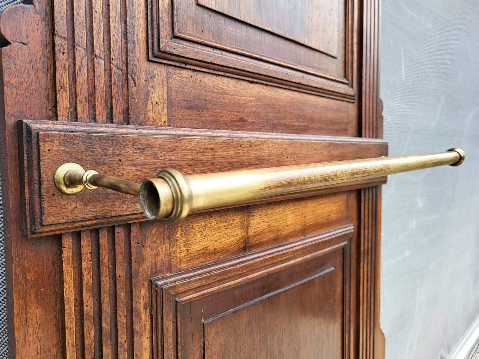 Monumental Art Nouveau wardrobe • walnut & brass