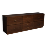 Rare walnut sideboard by Antonio Virgilio for Bernini, Italy 1970s