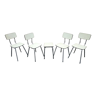 4 chairs and 1 stool in formica and chrome 50s / 60s Plastilux brand