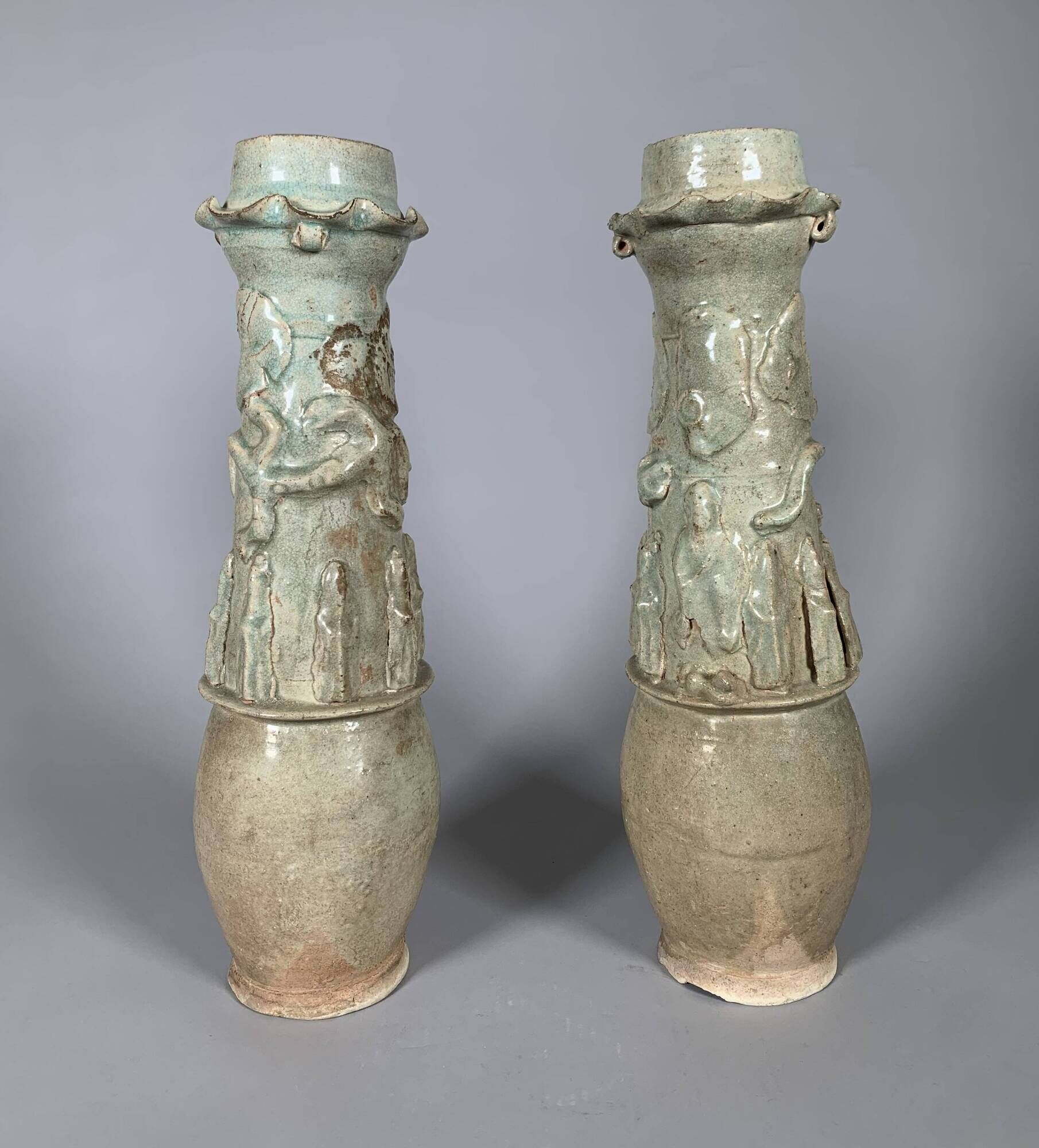 Pair of Funeral Urns - Song Dynasty (960 - 1127) - 50 cm archaeology c