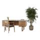Vintage Oak Desk by Henning Jensen & Torben Valeur for Dyrlund, Denmark, 1960s