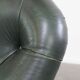 Fauteuil Chesterfield en cuir de vachette vert de style anglais