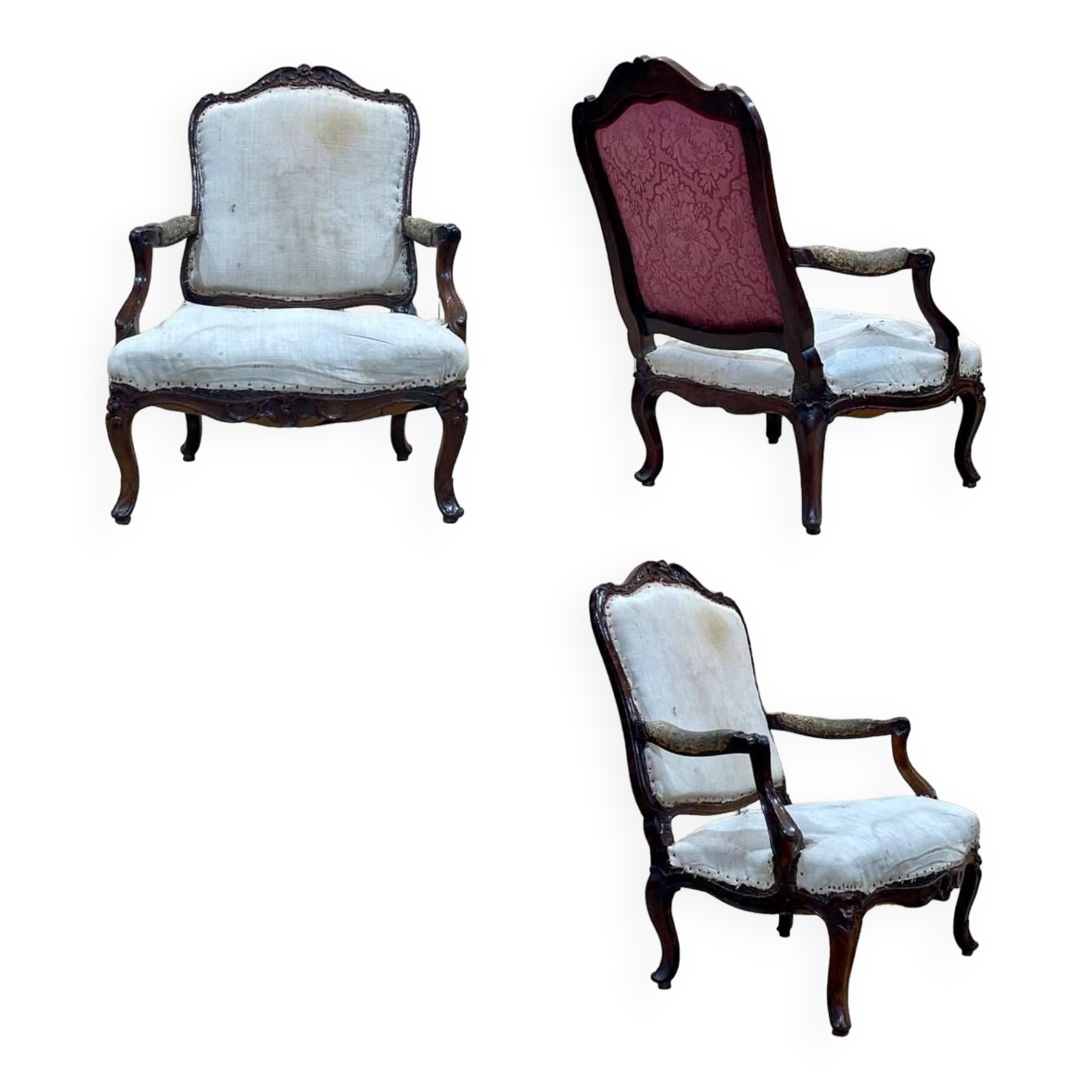 Regency period armchair in 18th century walnut to be reupholstered