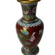 Chine, vase en cloisonné chrysanthèmes début XXème