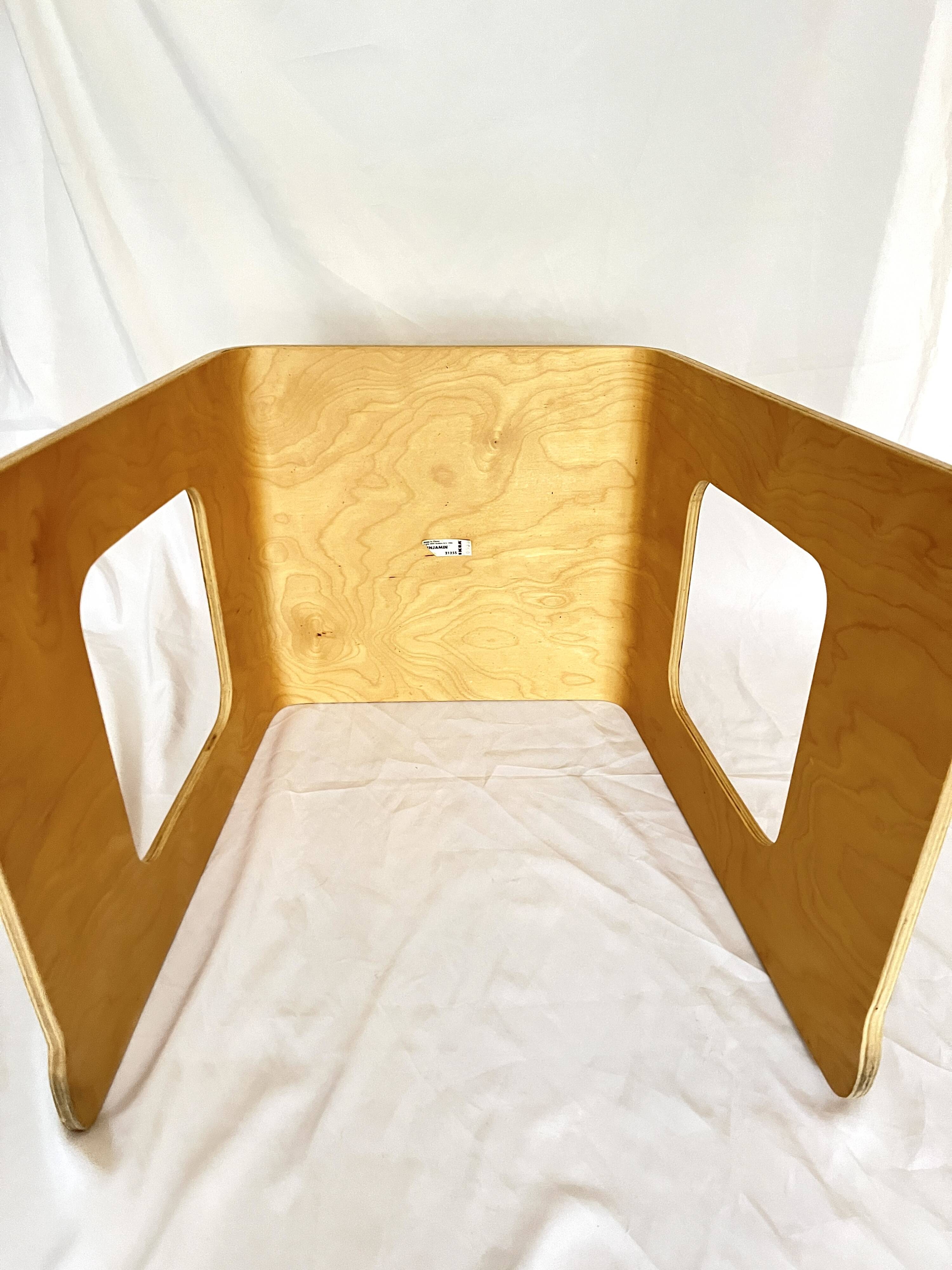 Tabouret/Table d'appoint en contreplaqué vintage Benjamin Birch, Lisa Norinder pour IKEA
