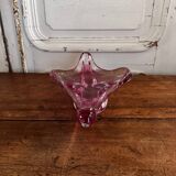 Murano fruit bowl free form purple and white background