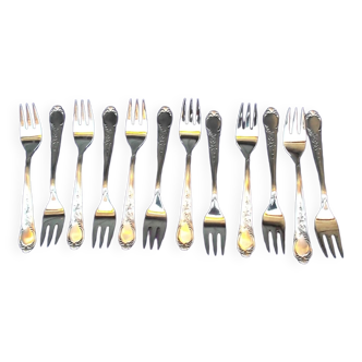 Series of 12 stainless steel forks