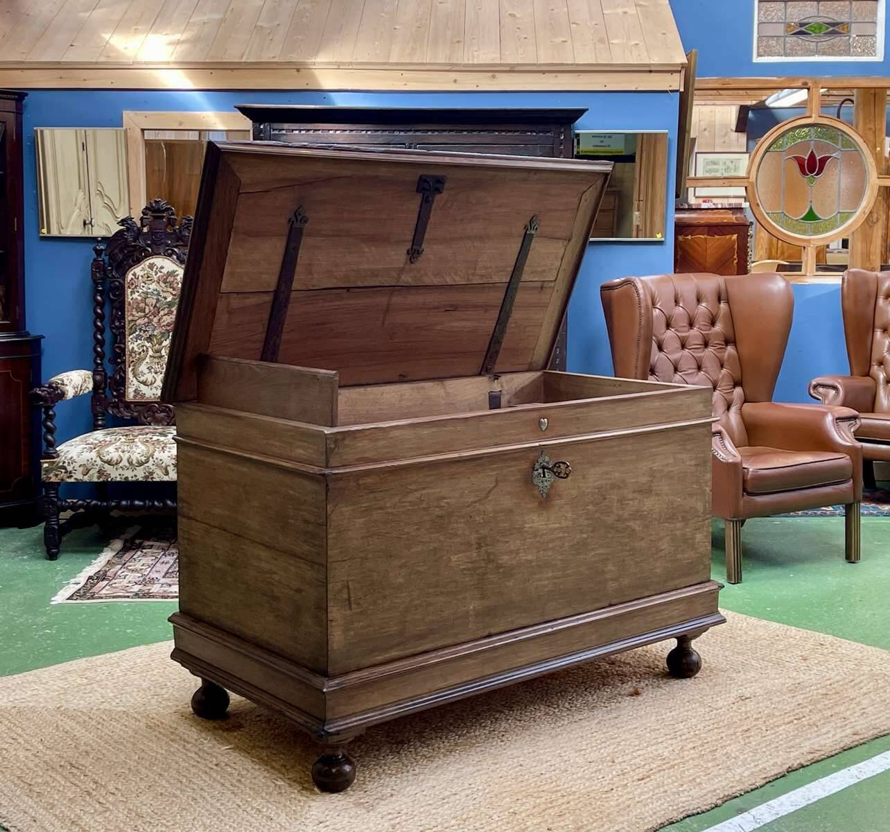 18th century walnut wedding chest