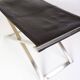 Tabouret en acier brossé et cuir noir par Michael Christensen