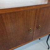 Vintage Italian double modular shelving unit in wood and metal