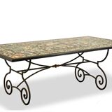 Dining table in "scagliola" and wrought iron. 1950s.