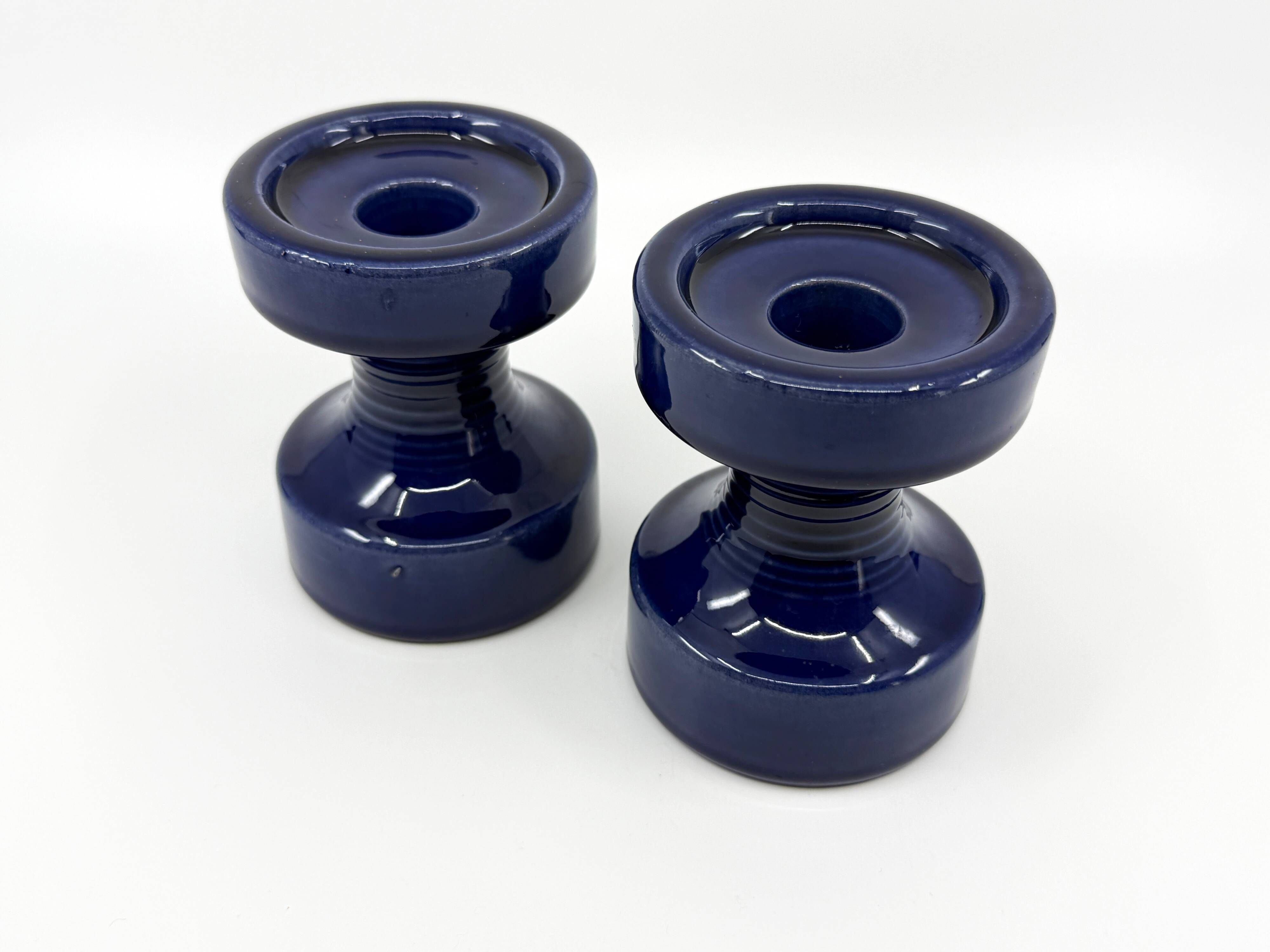 2 ceramic candle holders by Steuler • Design by Cari Zalloni • Circa 60-70