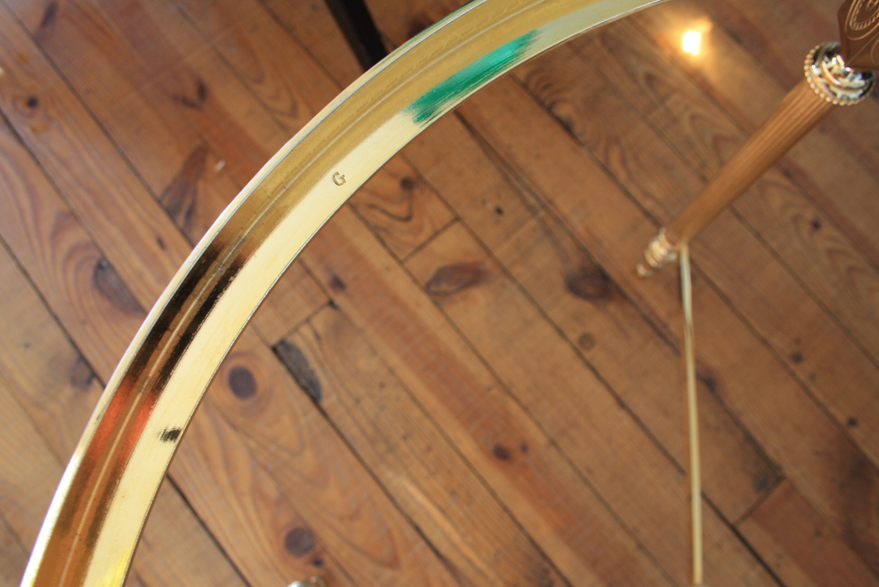 Marble and brass round coffee table