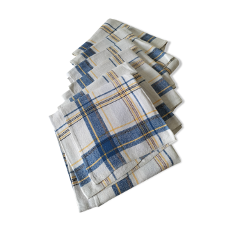 Set of 6 vintage checkered napkins