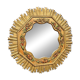 Large wooden mirror with golden sun rays, in Art Deco style.
