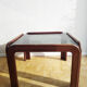 Table basse en teck et verre fumé 1970