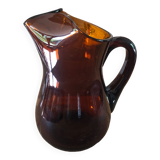 Amber blown glass pitcher