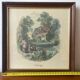 Set of 4 framed antique prints - 4 seasons