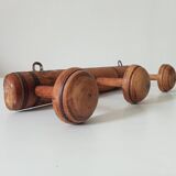 Antique folk art wall coat rack from the 50s