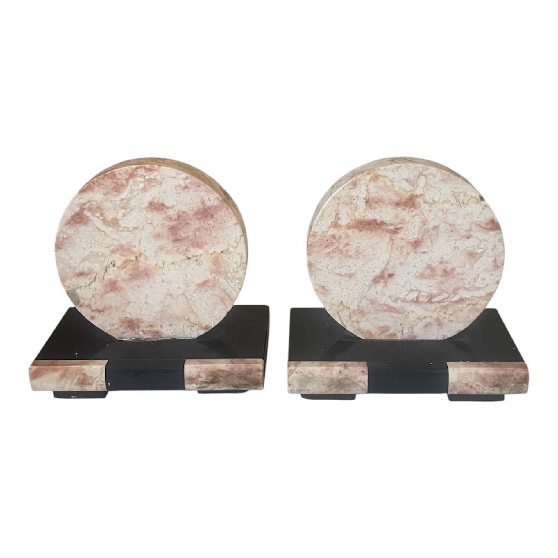 Pair of Art Deco marble and onyx bookends