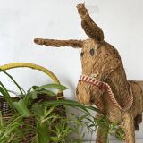 Braided straw donkey, popular art Spain, 1970s