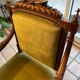 Antique Louis XVI style armchair – carved wood – green velvet – to be restored