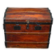 Vintage domed travel trunk from the 19th century.